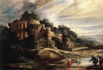 ローマ・バロックのパラティーノ山の遺跡のある風景 ピーター・パウル・ルーベンス Oil Paintings
